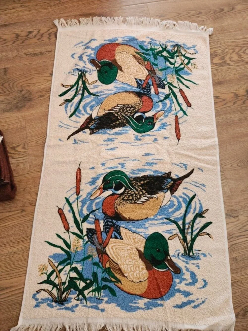 Vintage 80s Mallord Duck Cannon Towel Set